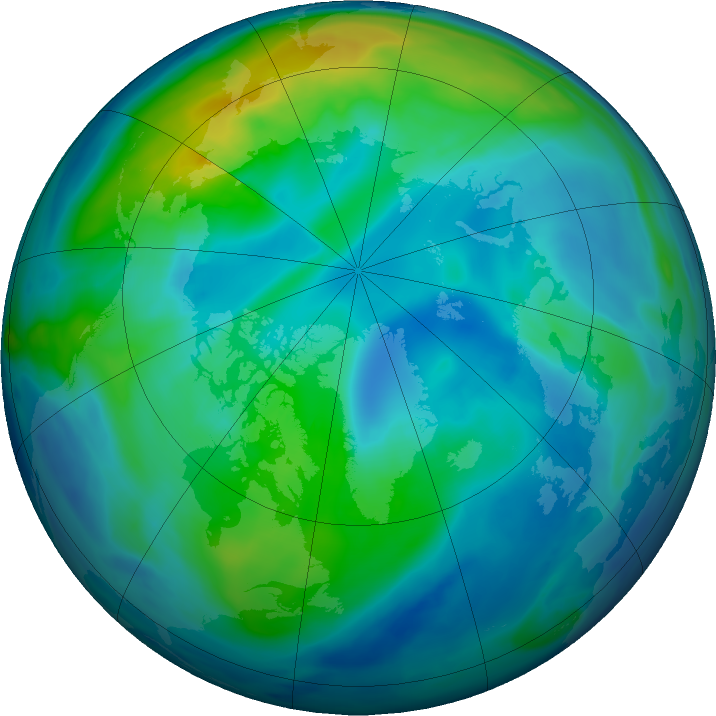 Arctic ozone map for 26 October 2016